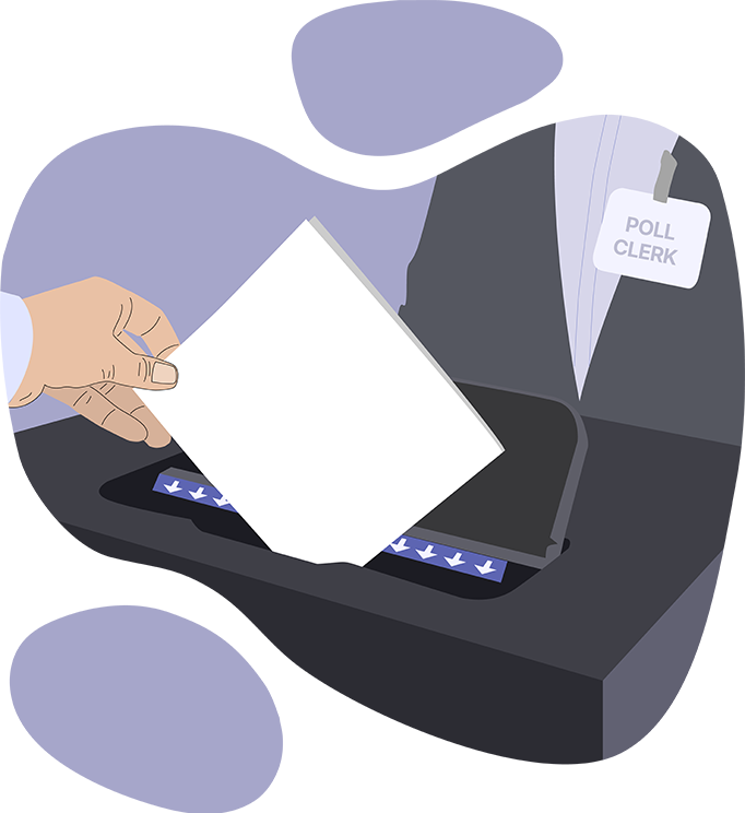 Inserting a ballot into the box